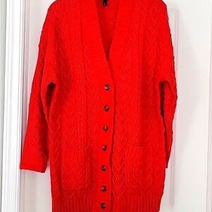 Torrid Bright Red Button-Up Cardigan